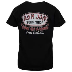 Ron Jon Surf Shop Cocoa Beach FL Trusty Badge Tee Black Graphic Shirt